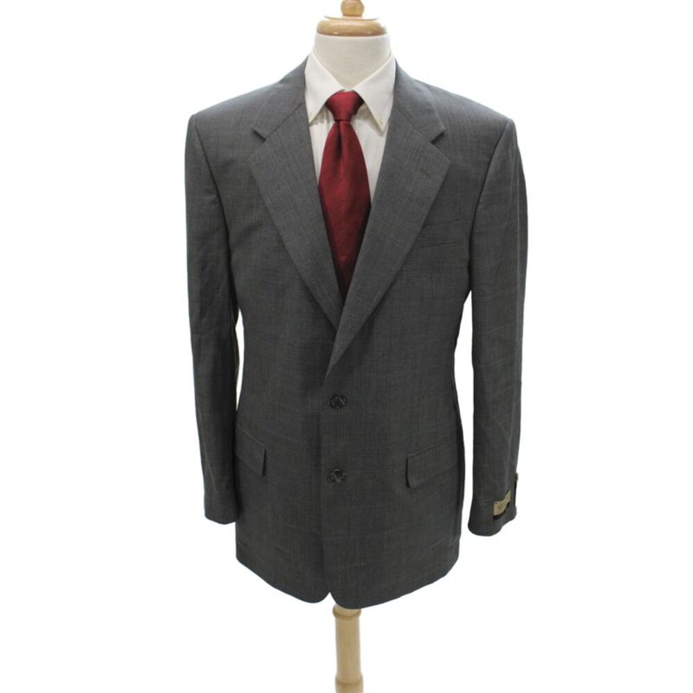 Louis Roth Mens Blazer Gray Plaid Button Classic Fall Size 40